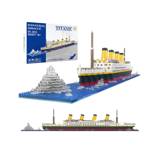 Titanic Themed Ship Building Block Set - 1878 Pcs Minibricks DIY Iceberg & Shipwreck Themed Model