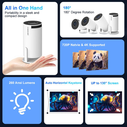 Magcubic HY300 Pro 4K Projector - Android 11 Dual WiFi6 BT5.0 Home Cinema 260 ANSI Lumens -  4K Ultra HD Display - New