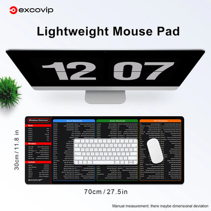 Desk & Mouse Pad Keyboard Shortcut for Office Excel Word PPT - Large 27.5 x 11.8 inches