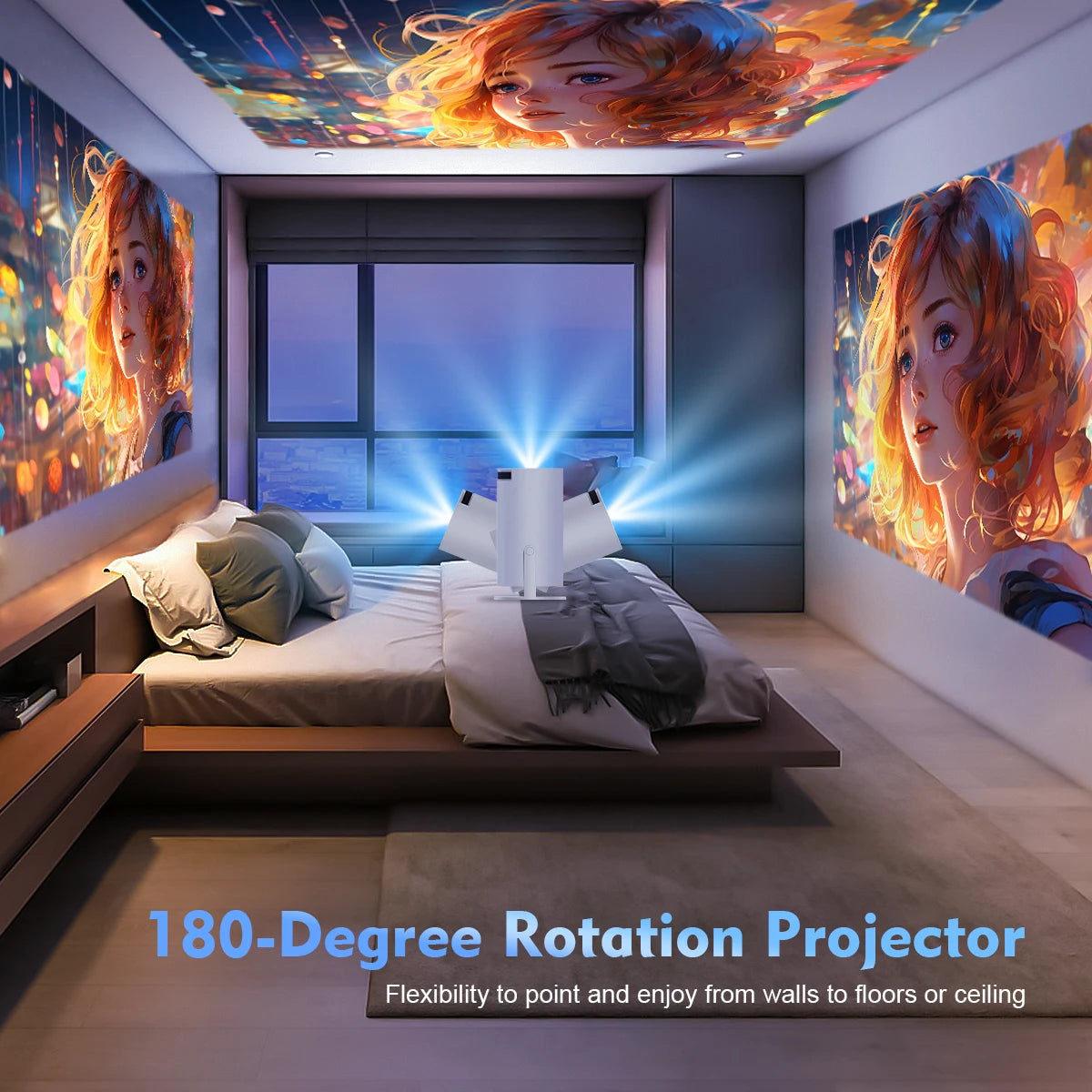 Magcubic HY300 Pro 4K Projector - Android 11 Dual WiFi6 BT5.0 Home Cinema 260 ANSI Lumens -  4K Ultra HD Display - New