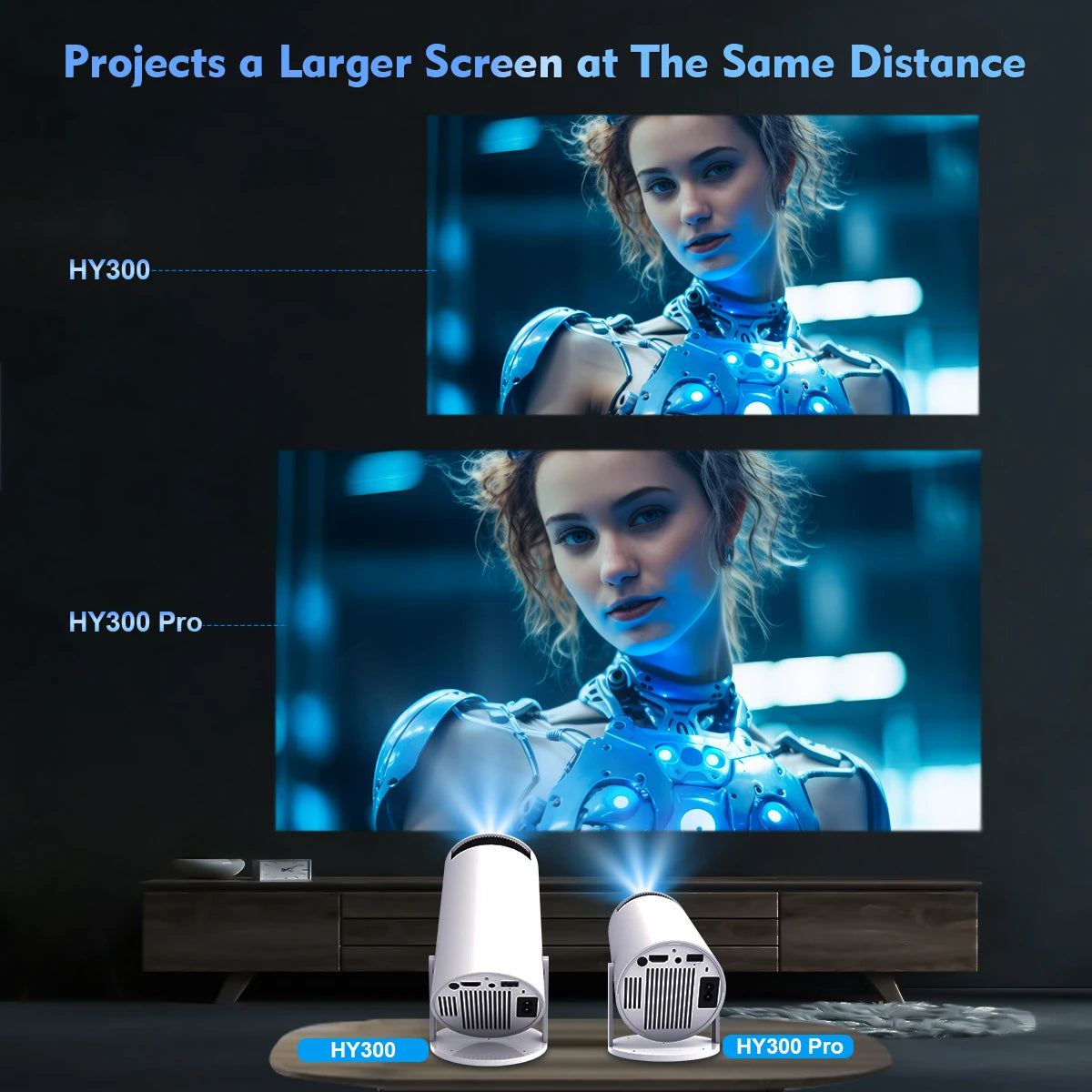 Magcubic HY300 Pro 4K Projector - Android 11 Dual WiFi6 BT5.0 Home Cinema 260 ANSI Lumens -  4K Ultra HD Display - New