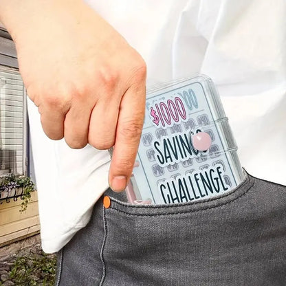 1000 Savings Challenge Binder - Money Saving Binder Book for Flexible Budgeting & Reusable Savings Challenges - Blue - New