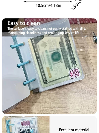 1000 Savings Challenge Binder - Money Saving Binder Book for Flexible Budgeting & Reusable Savings Challenges - Blue - New