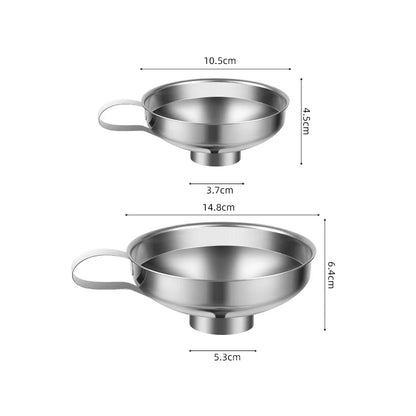 Stainless Steel Wide Mouth Canning Funnel Set of 2 - Multi-Use & Mess-Free