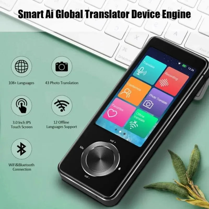 M9 Portable Audio Translator - Smart Online/Offline Translation, 107 Languages, Photo Translate, AI Voice - New