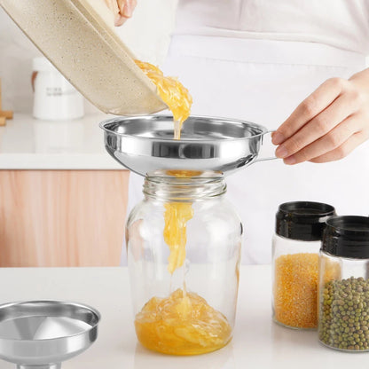 Stainless Steel Wide Mouth Canning Funnel Set of 2 - Multi-Use & Mess-Free