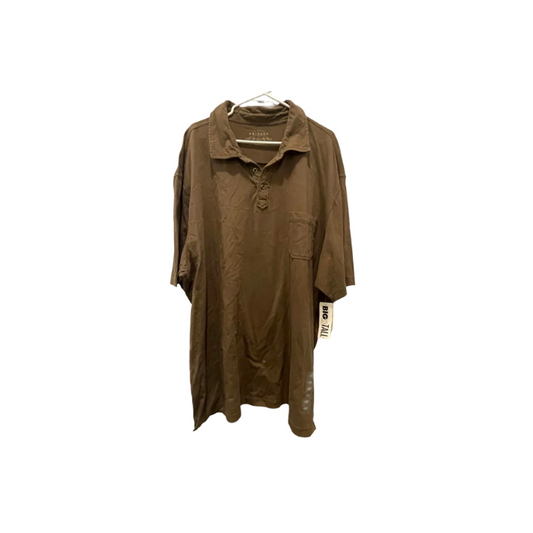 Arizona Mens Polo Shirt Collared Big and Tall - Deep Olive - 3XLT - New