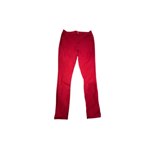 Old Navy Womens Jeans Rockstar Mid-Rise Regular - Red - 10R - Like New