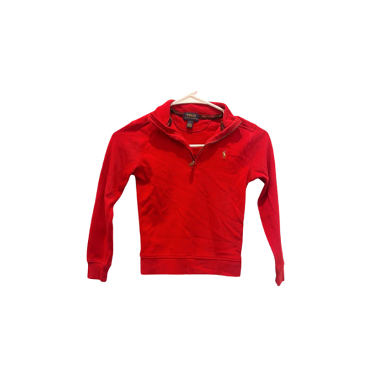 Polo Ralph Lauren Unisex Youth Quarter Zip Pullover - red - 6 - Like New