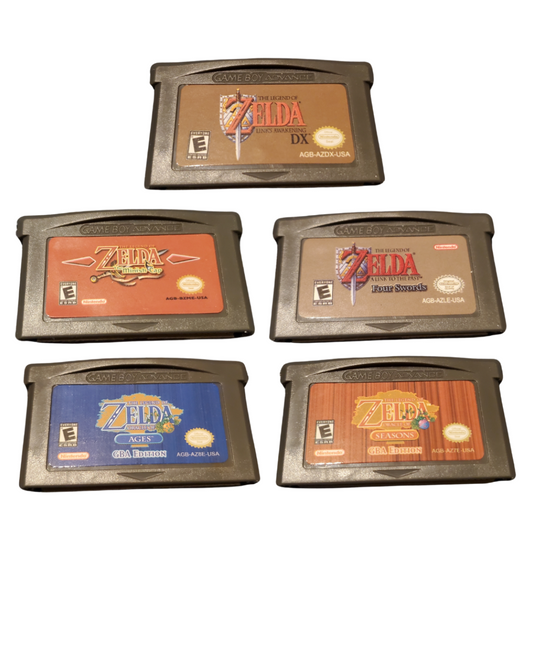 Zelda Minish Cap, Four Sords, Oracle of Ages, Oracle of Seasons, Links Awakening DX - GBA Video Game for Game Boy Advance