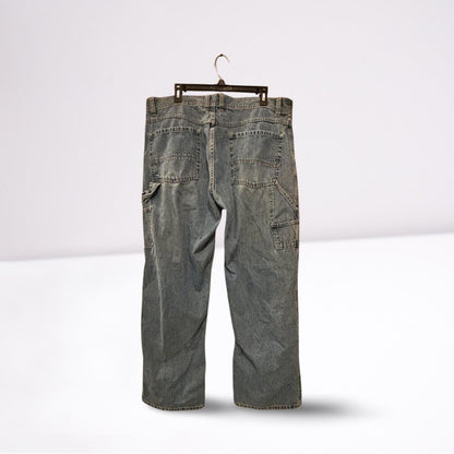 Arizona Mens Jeans Denim Carpenter Faded Relaxed Fit Straight - Blue - 40x32 - Like New