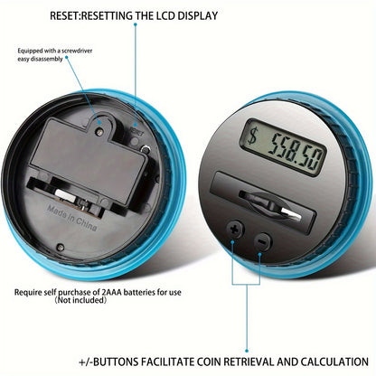 Digital US Coin Counting Money Jar - Transparent - Large Capacity