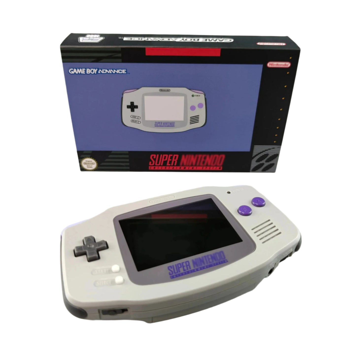 Nintendo Game Boy Advance Video Game Console - GrayPurple - Super Nintendo SNES Edition - Custom Built