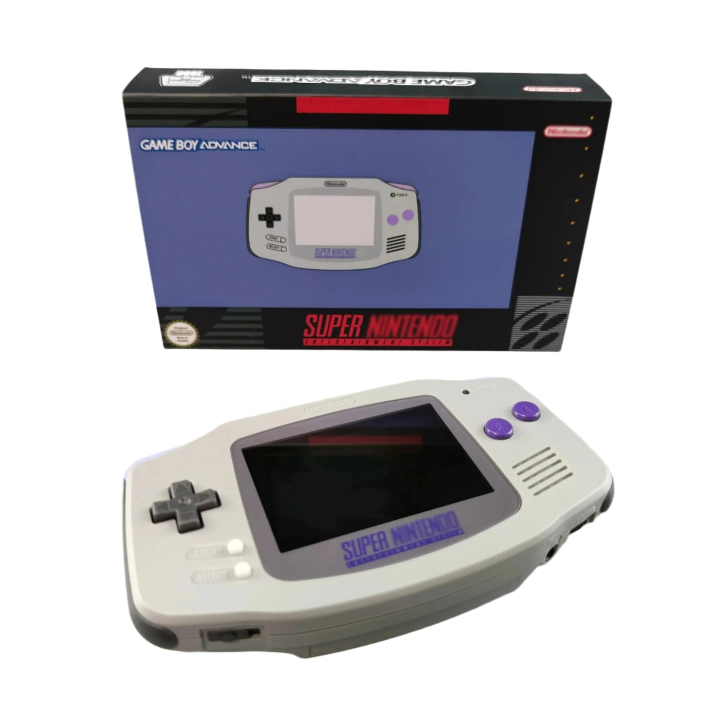 Nintendo Game Boy Advance Video Game Console - GrayPurple - Super Nintendo SNES Edition - Custom Built