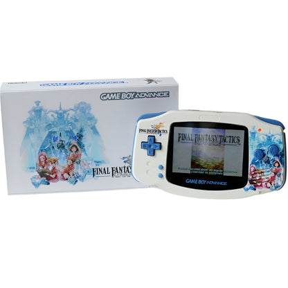 Nintendo Game Boy Advance Video Game Console - WhiteBlue - Final Fantasy Tactics Edition - Custom Built