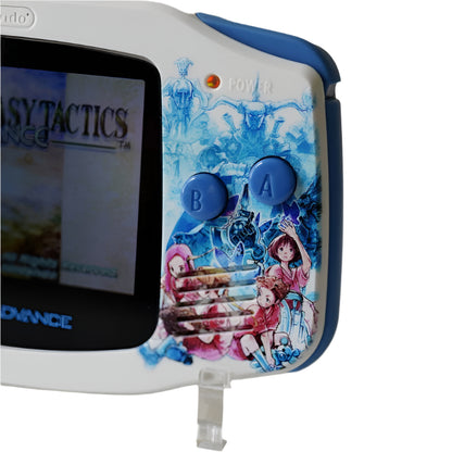 Nintendo Game Boy Advance Video Game Console - WhiteBlue - Final Fantasy Tactics Edition - Custom Built