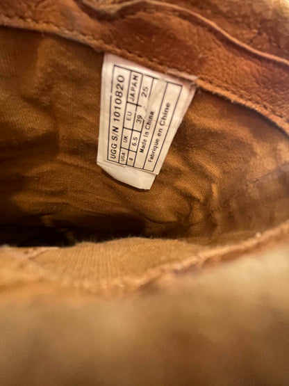 UGG Womens Boots Tall Braided Tasman Chestnut - Brown - 8 - Very Good