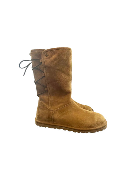 UGG Womens Boots Tall Braided Tasman Chestnut - Brown - 8 - Very Good