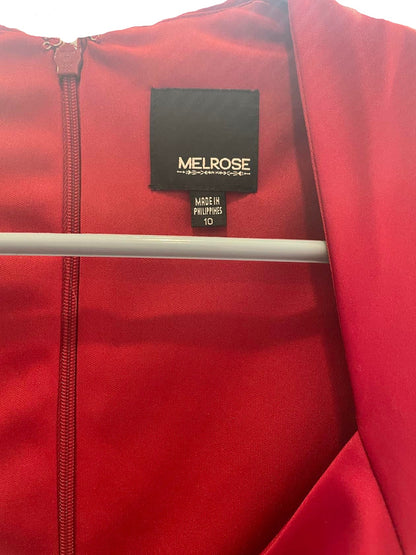 Melrose Womens Dress Cap Sleeve Knee Length Cocktail Chic - Red - 10 - Very Good