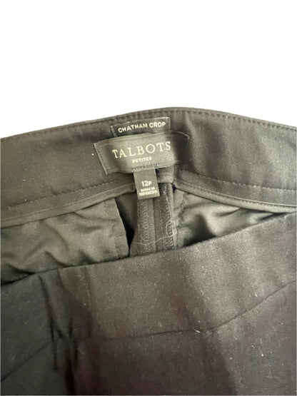 Talbots Womens Capri Pants Chatham Crop Side Zip Petite - Black - 12P - Very Good