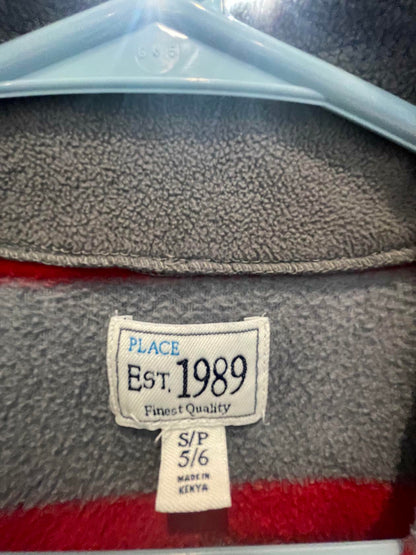 Childrens Place Kids Pullover Zipper Striped - Gray  - 56 - Very Good