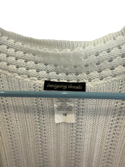 Intriguing Threads Womens Cardigan Half-Sleeve No Closure - White - 1X - Very Good - Pic 5