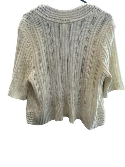 Intriguing Threads Womens Cardigan Half-Sleeve No Closure - White - 1X - Very Good