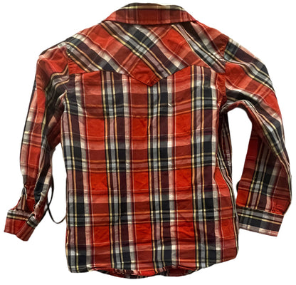 Little LEVIS Kids Long Sleeve Button Down Shirt Plaid - Blue - Small - Very Good