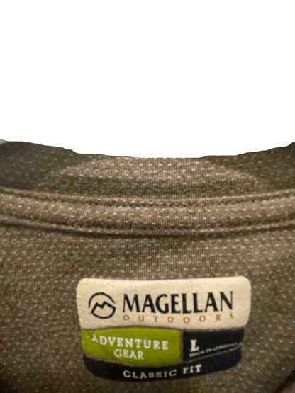 Magellan Mens Long Sleeve Active T-Shirt Outdoor Fishing - Brown - Large - Like New
