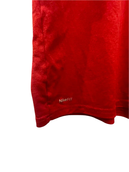 Nike Mens T-Shirt Dri-Fit Stitched Logo - Red - Small - Like New