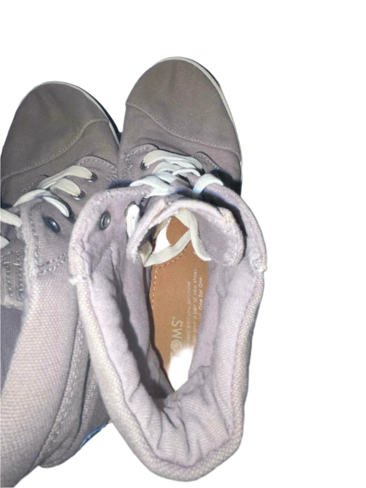 TOMS Unisex Kids Sneakers Lace-up Canvas - Gray - Y3 - Very Good