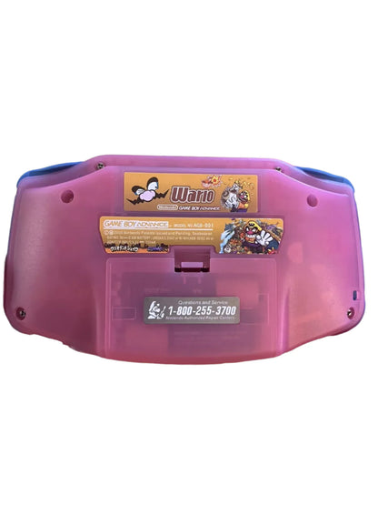 Nintendo Game Boy Advance Video Game Console - PinkBlue - Wario Ware Edition - Custom Built