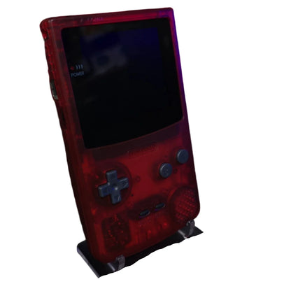 Nintendo Game Boy Color Console - Clear Red - AMOLED XL LCD Touch Screen - Custom Built & Upgraded
