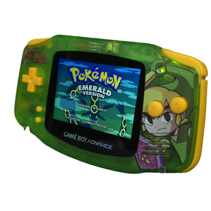 Nintendo Game Boy Advance Video Game Console - Green - Legend of Zelda Edition - Custom Built
